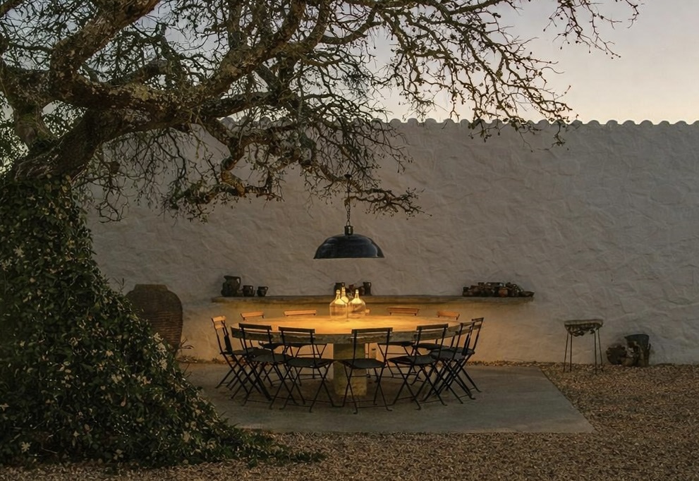 Terrasse au coucher du soleil